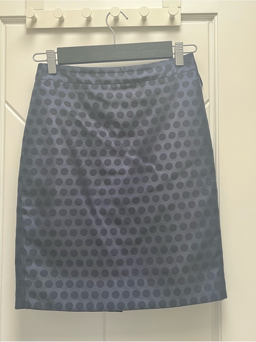 J. Crew Navy Blue Polka Dot Pencil Skirt
